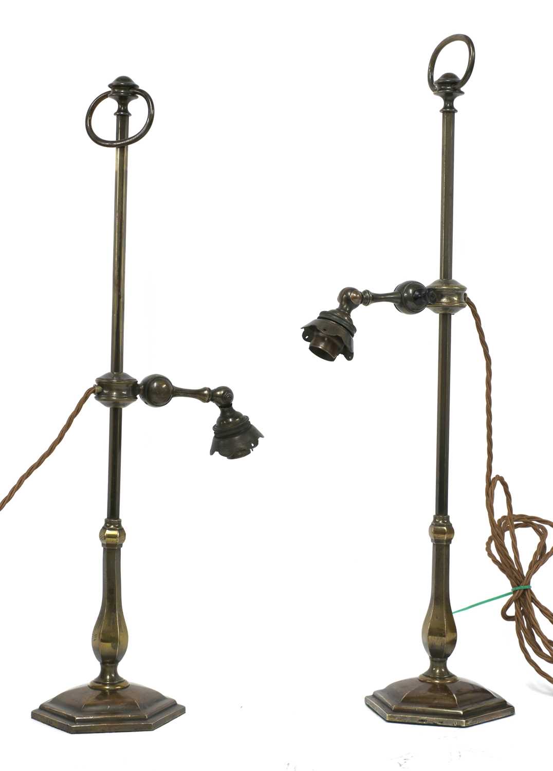Lot 70 - A pair of Faraday & Sons adjustable library lamps