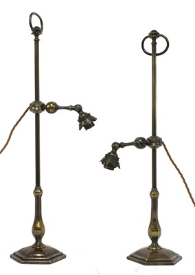 Lot 70 - A pair of Faraday & Sons adjustable library lamps