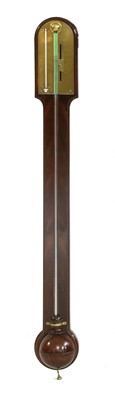 Lot 708 - A George III mahogany stick barometer by George Adams