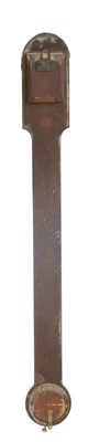 Lot 708 - A George III mahogany stick barometer by George Adams