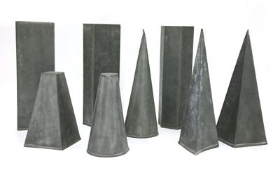 Lot 458 - Eight zinc geometric shapes
