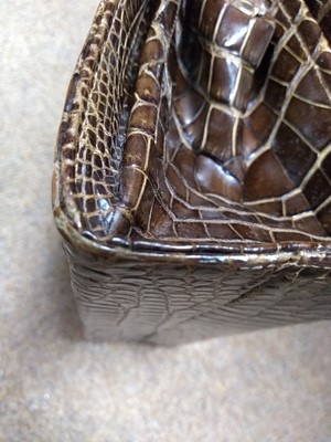 Lot 273 - A Cartier black crocodile leather shoulder bag