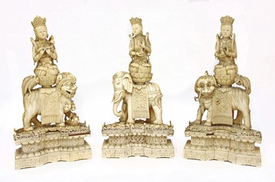 Lot 158 - Three Chinese ivory carvings