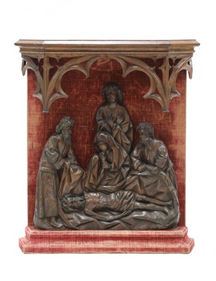 Lot 131 - A Flemish carved walnut relief
