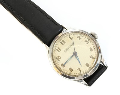 Lot 512 - A gentlemen's stainless steel Jaeger-LeCoultre mechanical strap watch