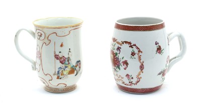 Lot 145 - A Chinese export porcelain tankard