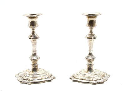 Lot 79 - A pair of Elizabeth II silver candlesticks