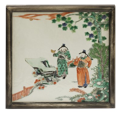 Lot 131 - A set of four Chinese famille verte plaques