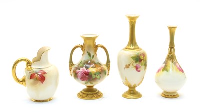 Lot 165 - A Royal Worcester hand-painted and gilt heightened vase