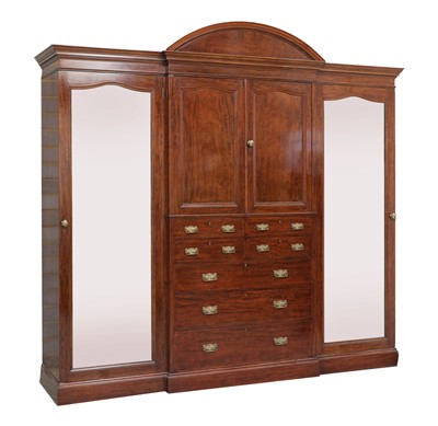Lot 894 - A mahogany compactum wardrobe