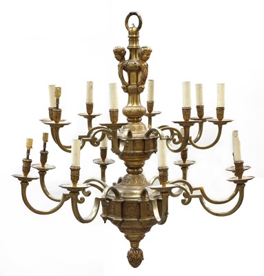 Lot 356 - A French Louis XVI-style, gilt-bronze, two-tier, sixteen-light chandelier