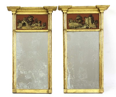 Lot 608 - A pair of George III-style pier glasses