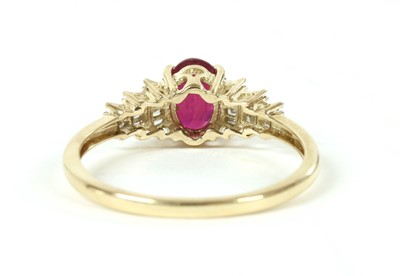 Lot 195 - A gold ruby and diamond ring