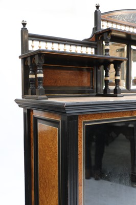 Lot 592 - An Aesthetic amboyna, ebony and ivory side cabinet