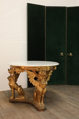 Lot 428 - An Irish carved and giltwood centre table in the manner of Del Vecchio, Dublin
