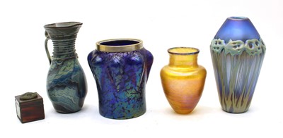Lot 384 - A Nick Delmatto iridescent studio glass vase