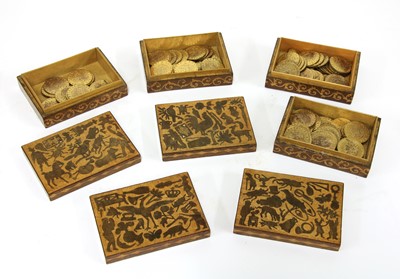 Lot 317 - A Dutch sycamore and marquetry inlaid card or games box
