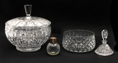 Lot 297 - A large cut glass punch bowl and cover