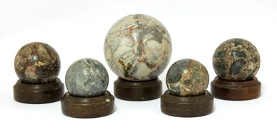 Lot 342 - Five grand tour marble balls