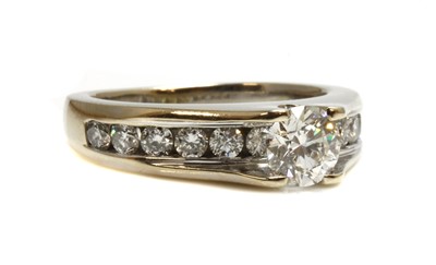 Lot 431 - A Canadian white gold single stone diamond ring