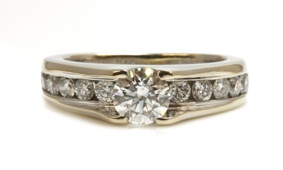 Lot 431 - A Canadian white gold single stone diamond ring