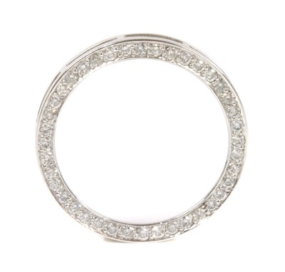 Lot 368 - A Continental white gold diamond set hoop pendant