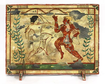 Lot 261 - A painted fire screen