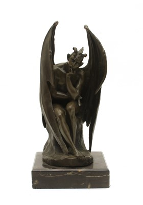 Lot 361 - A bronze figure depicting the Devil in thoughtful pose