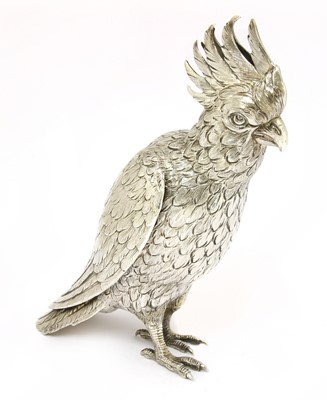 Lot 10 - A Continental silver model of a cockatoo