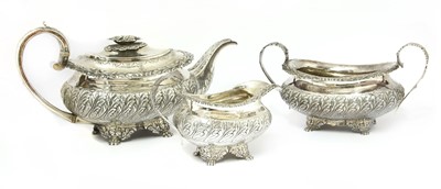 Lot 37 - A George IV silver three-piece tea set