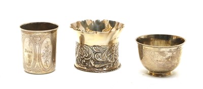 Lot 11 - A Continental silver beaker with engraved decoration