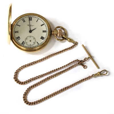 Lot 437 - A 9ct gold Waltham full hunter side wind pocket watch