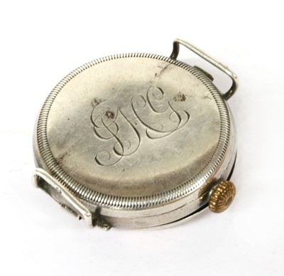 Lot 443 - A sterling silver Wilsdorf and Davis WW1 trench watch