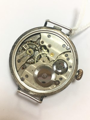 Lot 443 - A sterling silver Wilsdorf and Davis WW1 trench watch