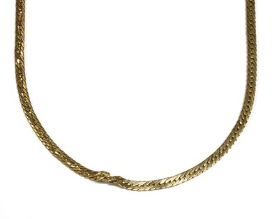 Lot 309 - A gold herringbone link chain