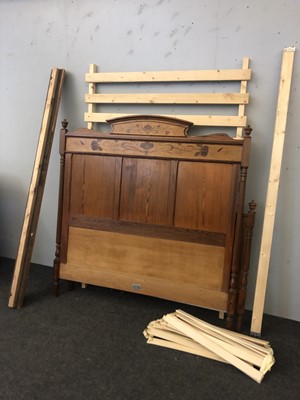 Lot 23 - Two Art Nouveau pine and bird's-eye maple beds
