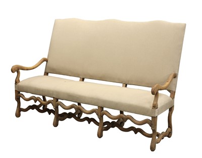 Lot 102 - A French bleached oak three-seater sofa