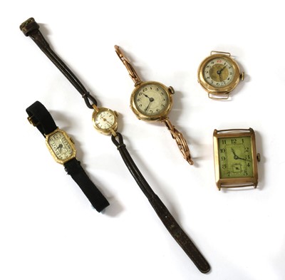 Lot 463 - A quantity of gold mechanical wrist watches