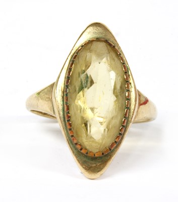 Lot 216 - A 9ct gold single stone citrine ring