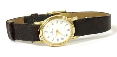 Lot 470 - A ladies' 9ct gold Omega 'De Ville' quartz strap watch