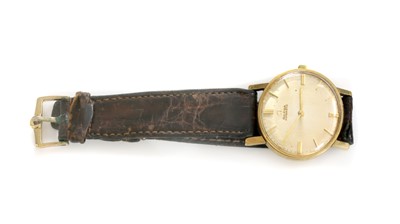Lot 509 - A gentlemen's 9ct gold Omega automatic strap watch, c.1963