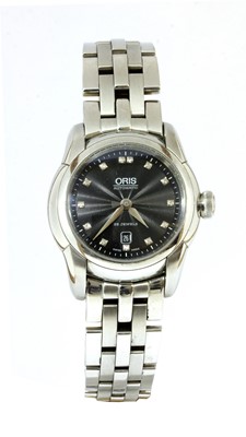 Lot 534 - A ladies' stainless steel Oris Artelier Lady Date automatic bracelet watch, c.2008