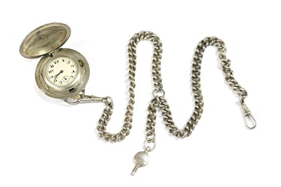 Lot 431 - A French sterling silver Marvin pocket/pendant watch