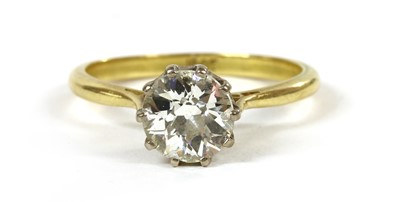 Lot 47 - A gold single stone diamond ring