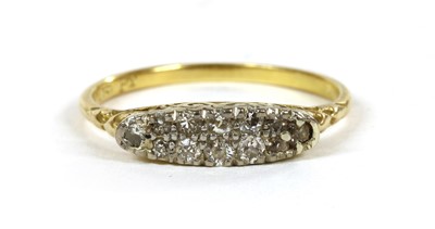 Lot 45 - A gold boat shaped diamond ring