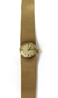 Lot 231 - A ladies' 9ct gold Omega mechanical bracelet watch, c.1960