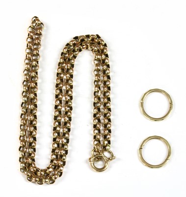 Lot 315 - A gold belcher link chain