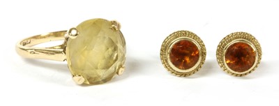 Lot 217 - A 9ct gold single stone citrine ring