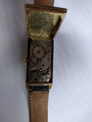 Lot 508 - A gentlemen's Art Deco, two colour, 14ct gold Tiffany mechanical strap watch