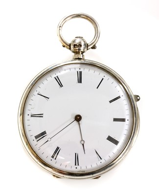 Lot 504 - A sterling silver open-faced key wound repeater pocket watch, c.1910